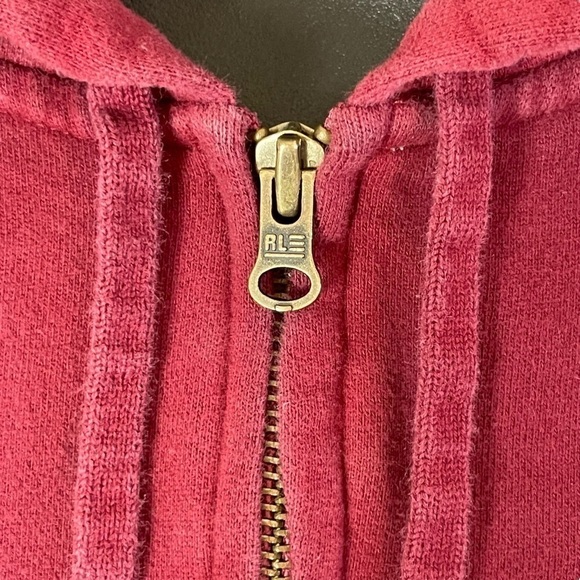 Well-loved Ralph Lauren wine red hoodie sweatshirt, size large. - Picture 3 of 11